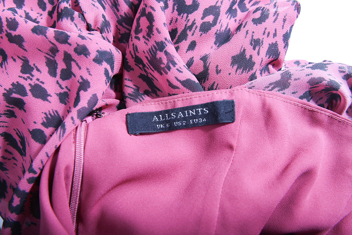 All saints store pink leopard dress