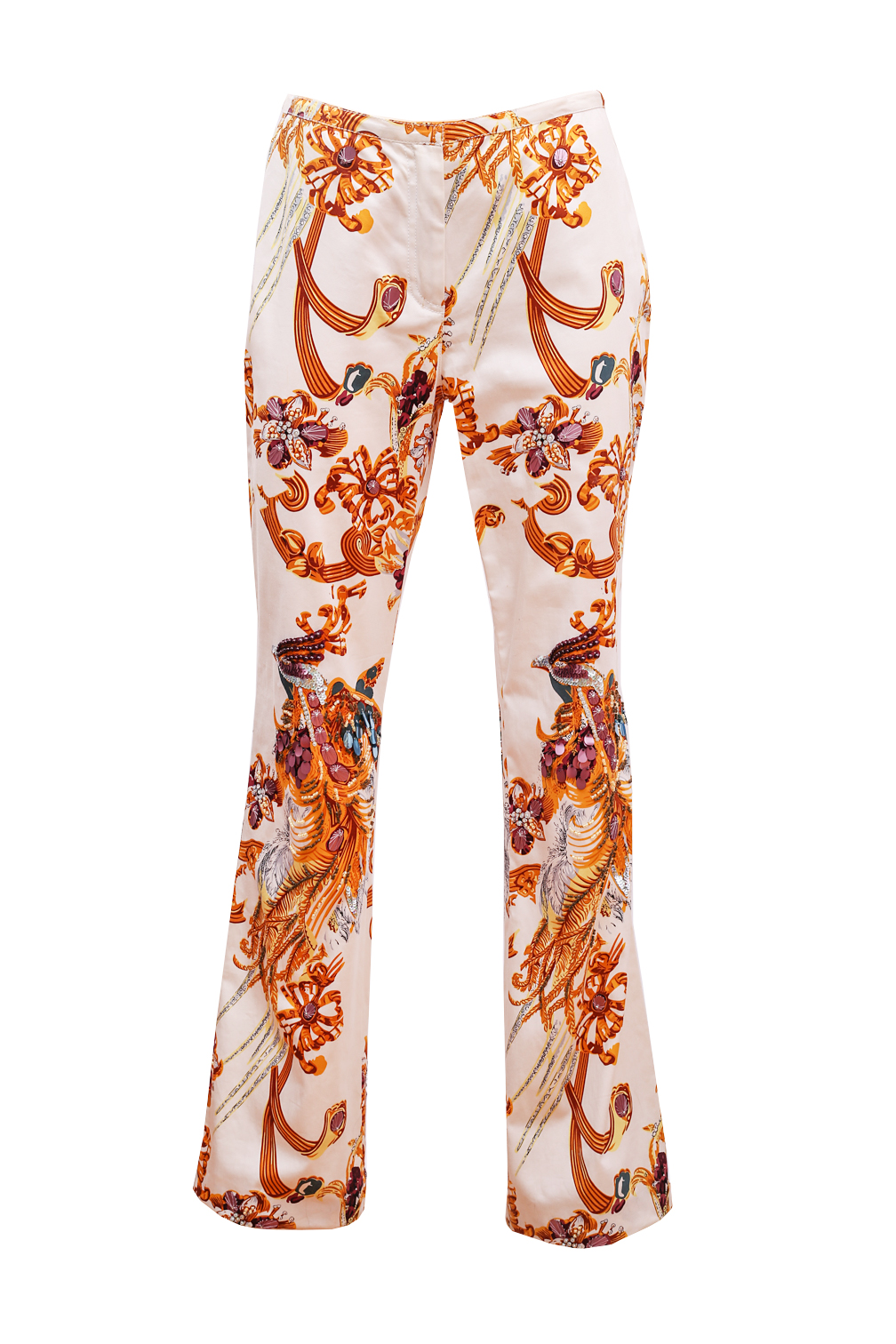 BASIX II Jewel Print White Cotton Pants - Preowned