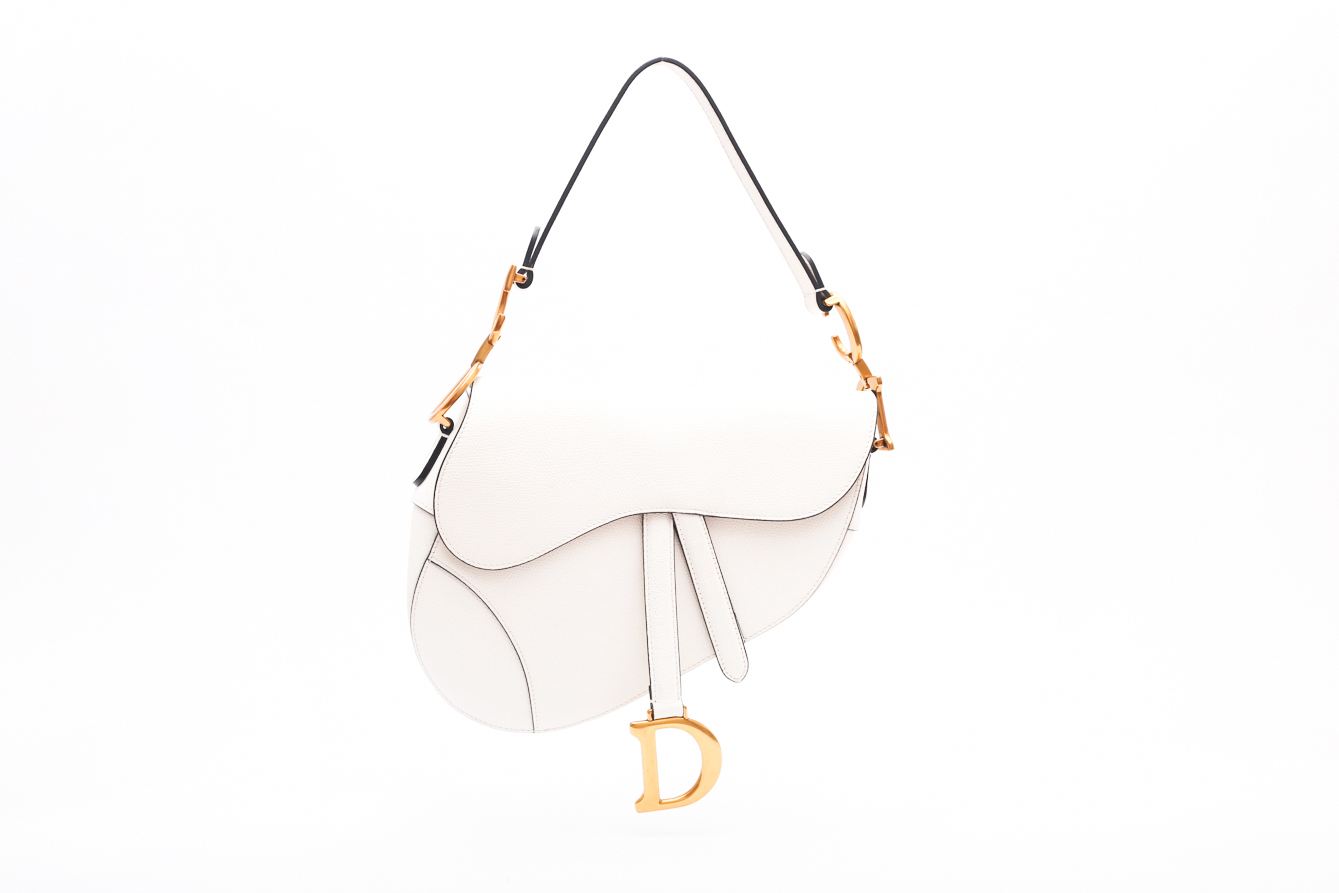 Dior Saddle White Leather Bag - Preowned