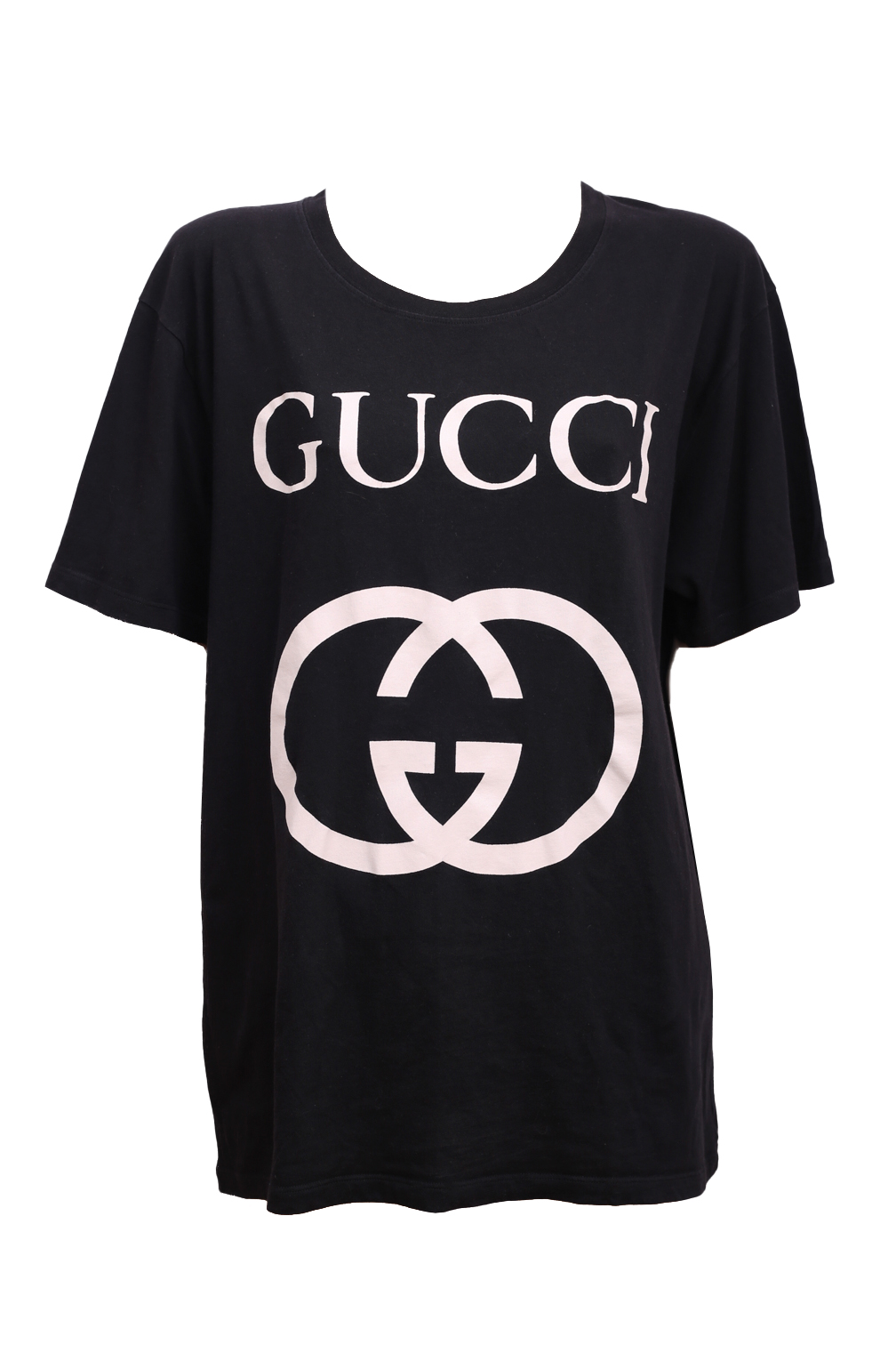 Gucci Black Cotton Logo T-Shirt - Preowned