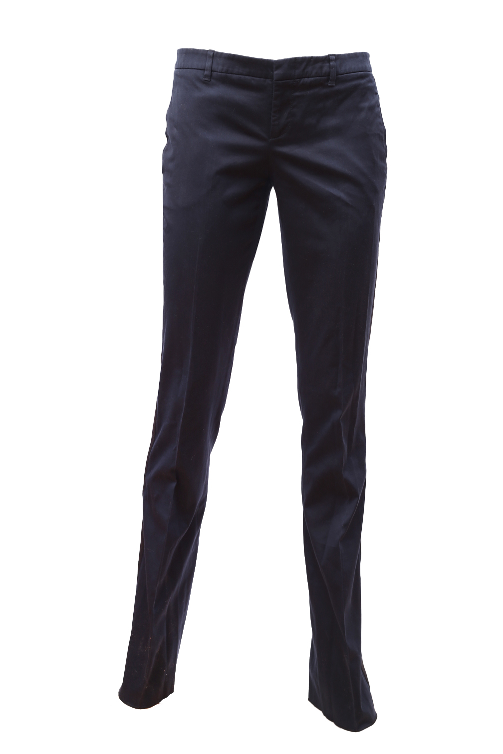 Gucci Slim Navy Cotton Trousers - Preowned